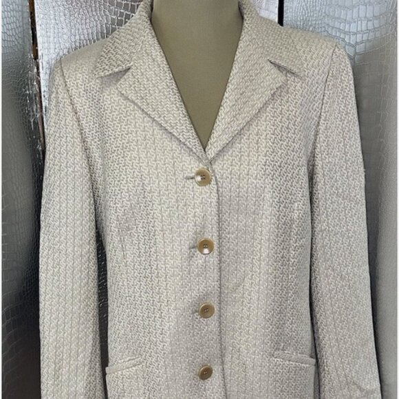 Zanella Women Basketweave Blazer Size 8 Champagne Color - Picture 1 of 9